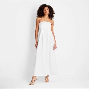 Nwot! White Strapless light denim dress Jenee Naylor